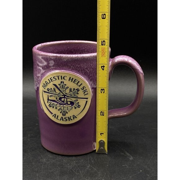 2021 Deneen Pottery Pink Majestic Heli Ski Alaska Chugach & Talkeetna Helicopter - Picture 6 of 11